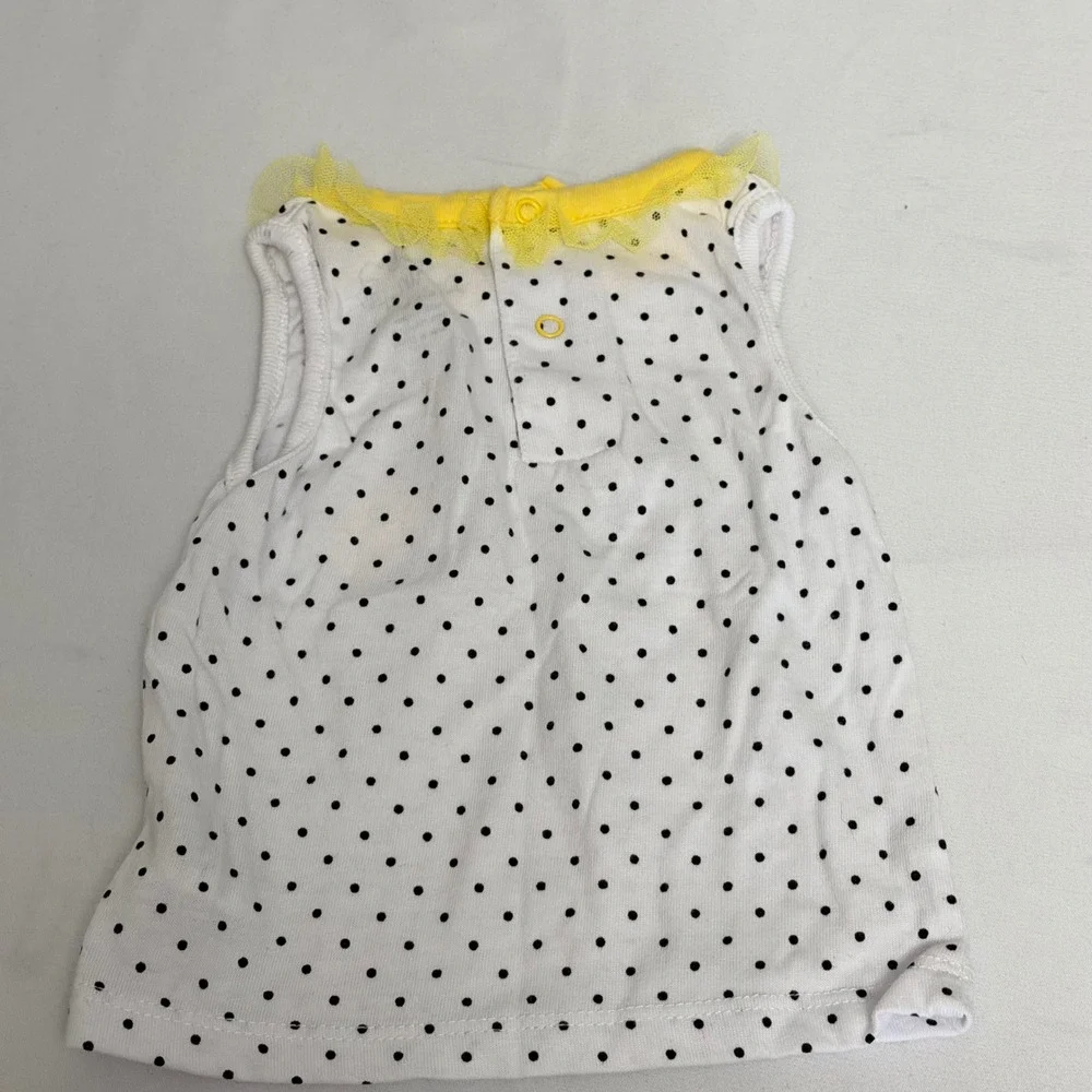 Garanimals DDG Darlings Baby Girl 6-9M Floral Bodysuit Bee Polka Dot Top Lot 2pc